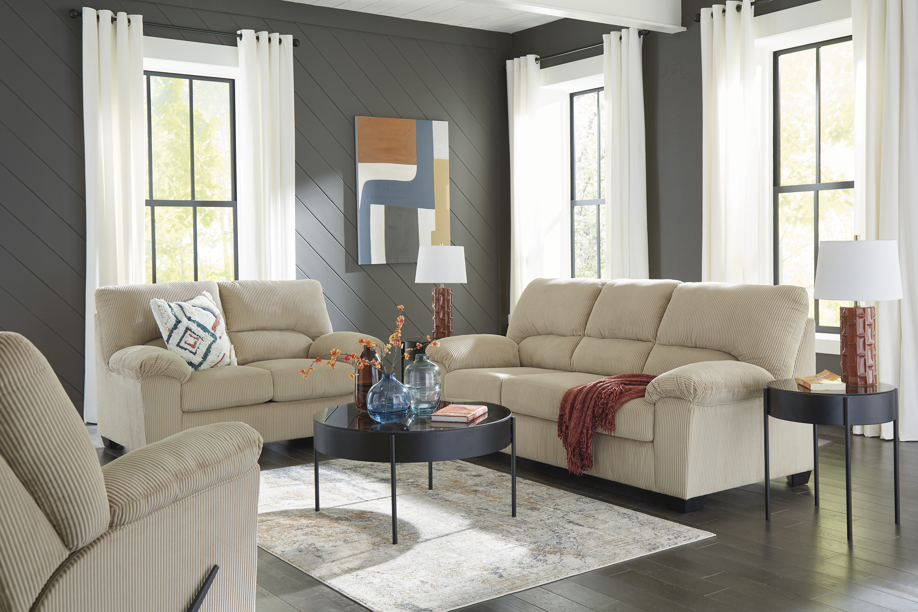 Sofa and loveseat set at Superior Rent To Own.